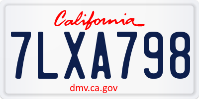 CA license plate 7LXA798