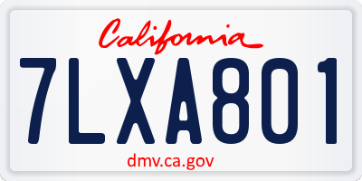 CA license plate 7LXA801