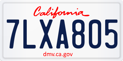 CA license plate 7LXA805