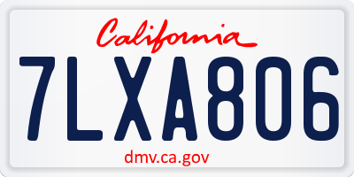 CA license plate 7LXA806