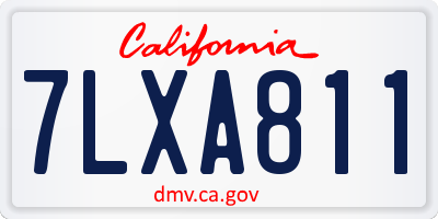 CA license plate 7LXA811