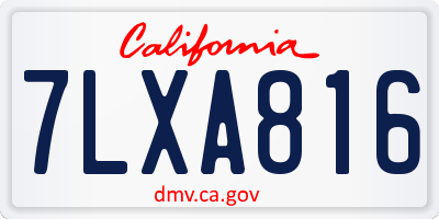 CA license plate 7LXA816