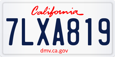 CA license plate 7LXA819