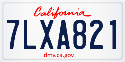 CA license plate 7LXA821