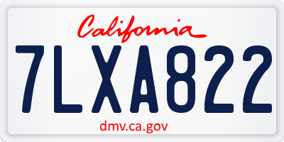 CA license plate 7LXA822