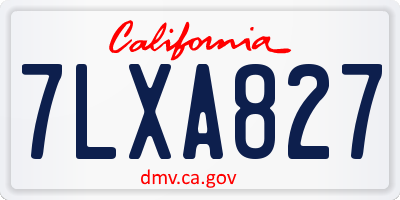 CA license plate 7LXA827