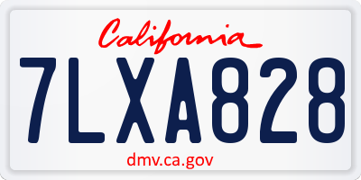 CA license plate 7LXA828