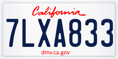 CA license plate 7LXA833