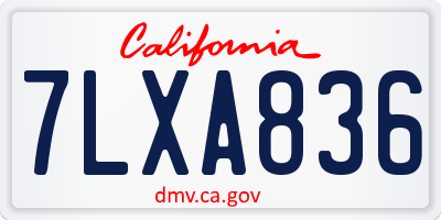 CA license plate 7LXA836