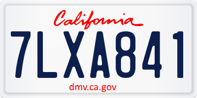 CA license plate 7LXA841