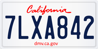 CA license plate 7LXA842