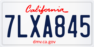 CA license plate 7LXA845