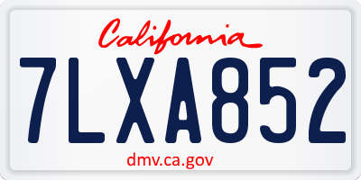 CA license plate 7LXA852