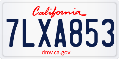 CA license plate 7LXA853
