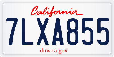 CA license plate 7LXA855