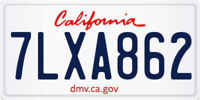 CA license plate 7LXA862