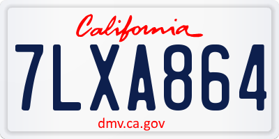 CA license plate 7LXA864