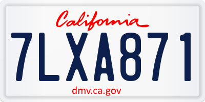 CA license plate 7LXA871