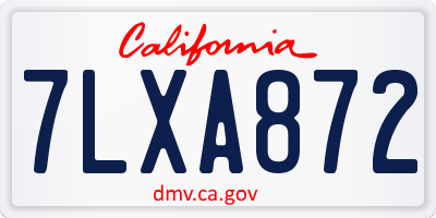CA license plate 7LXA872