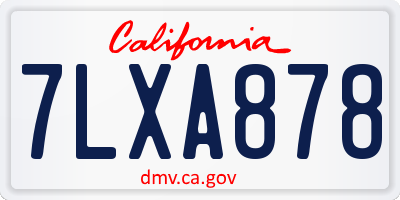 CA license plate 7LXA878