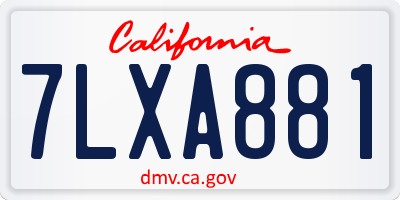 CA license plate 7LXA881