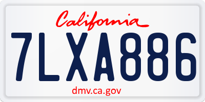 CA license plate 7LXA886