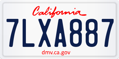 CA license plate 7LXA887