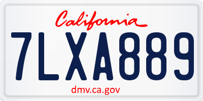 CA license plate 7LXA889