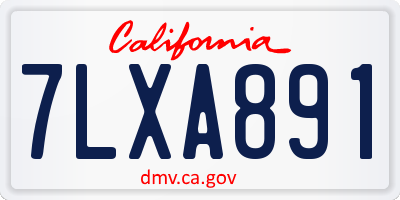 CA license plate 7LXA891