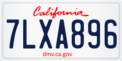 CA license plate 7LXA896