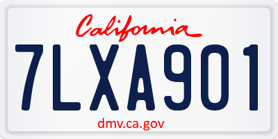 CA license plate 7LXA901