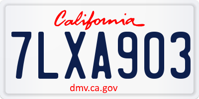 CA license plate 7LXA903