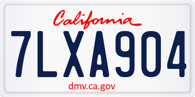 CA license plate 7LXA904