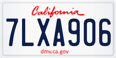 CA license plate 7LXA906