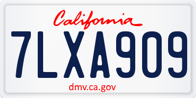 CA license plate 7LXA909