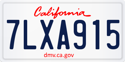 CA license plate 7LXA915