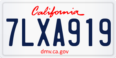 CA license plate 7LXA919
