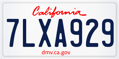 CA license plate 7LXA929