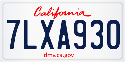 CA license plate 7LXA930