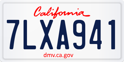 CA license plate 7LXA941