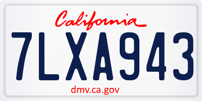 CA license plate 7LXA943