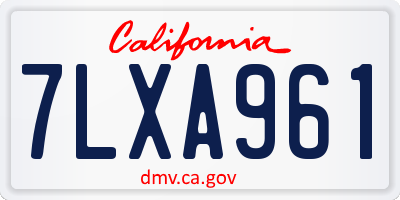CA license plate 7LXA961