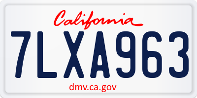 CA license plate 7LXA963