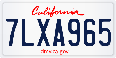 CA license plate 7LXA965