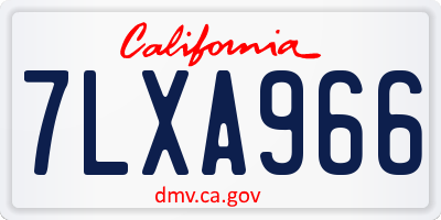 CA license plate 7LXA966