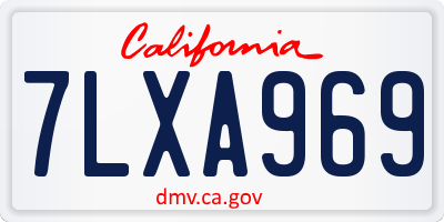CA license plate 7LXA969