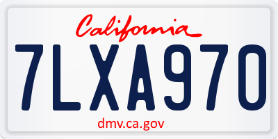 CA license plate 7LXA970