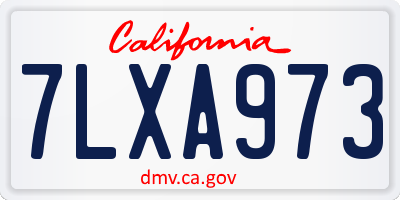 CA license plate 7LXA973