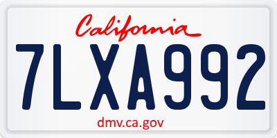 CA license plate 7LXA992
