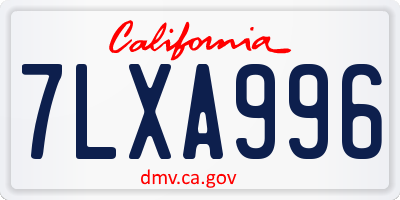 CA license plate 7LXA996